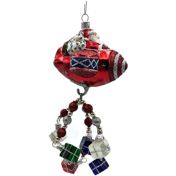 Patricia Breen Santa du Ciel Red Air Plane Travel Gifts Christmas Tree Ornament - Picture 4 of 15